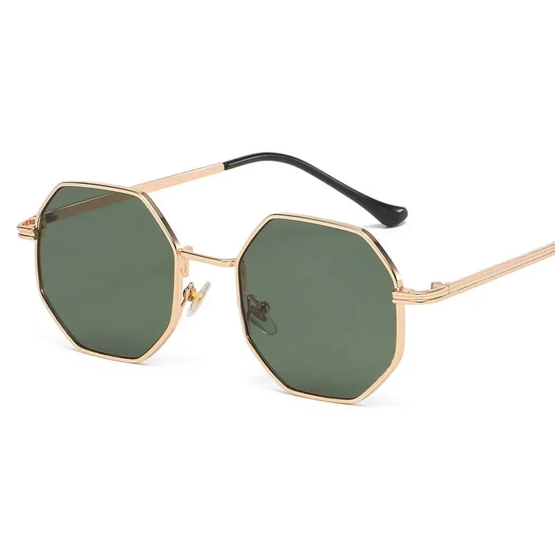 Women Retro Polygonal Metal Sunglasses - Image 5