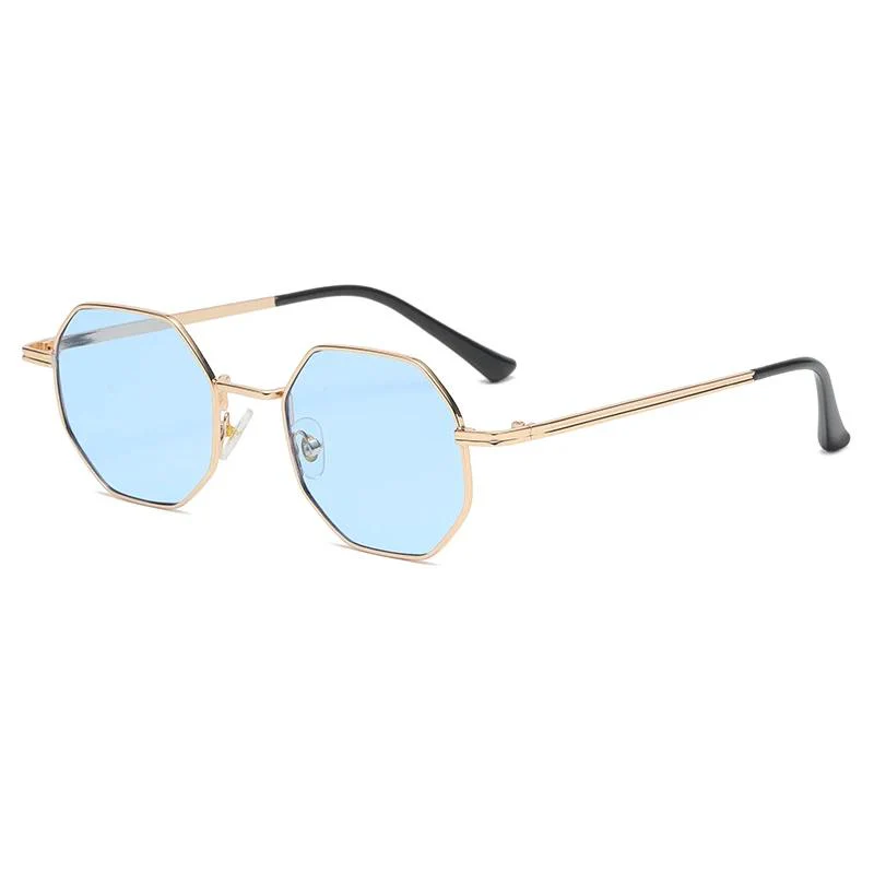 Women Retro Polygonal Metal Sunglasses - Image 9