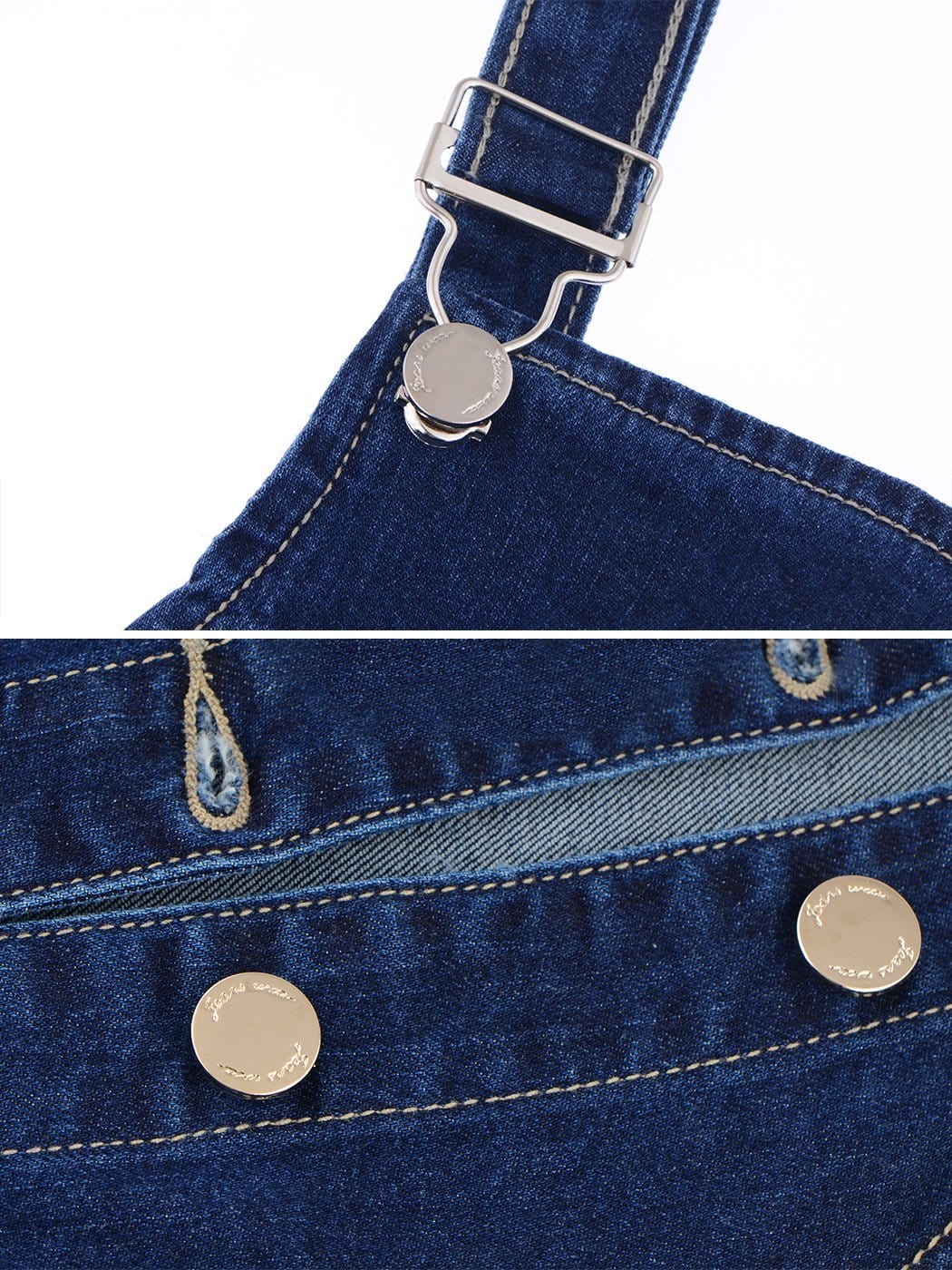 Womens 90s Fashion Adjustable Strap Denim Jean Overall Dress - Image 6