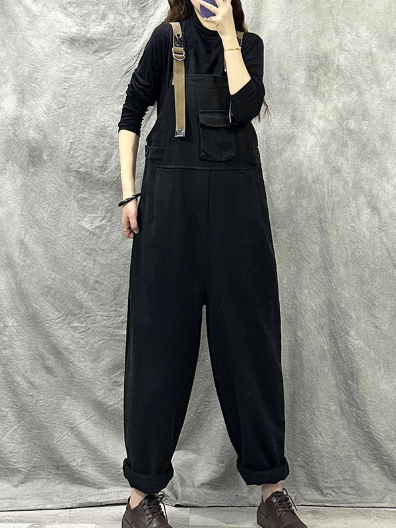 Loose Cotton Western Dungarees Overalls - Image 5