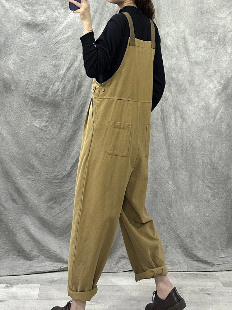 Loose Cotton Western Dungarees Overalls - Image 7