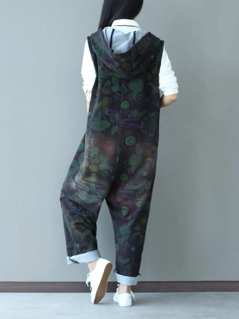 Strap Hooded Jumpsuit Dungarees Overalls - Image 3