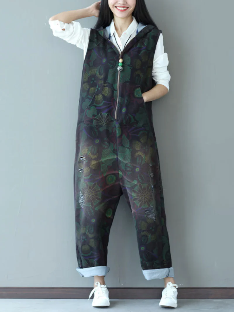 Strap Hooded Jumpsuit Dungarees Overalls - Image 6