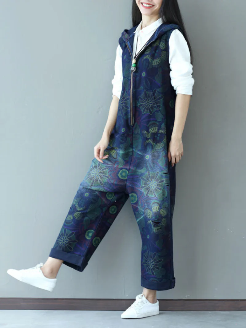 Strap Hooded Jumpsuit Dungarees Overalls - Image 7