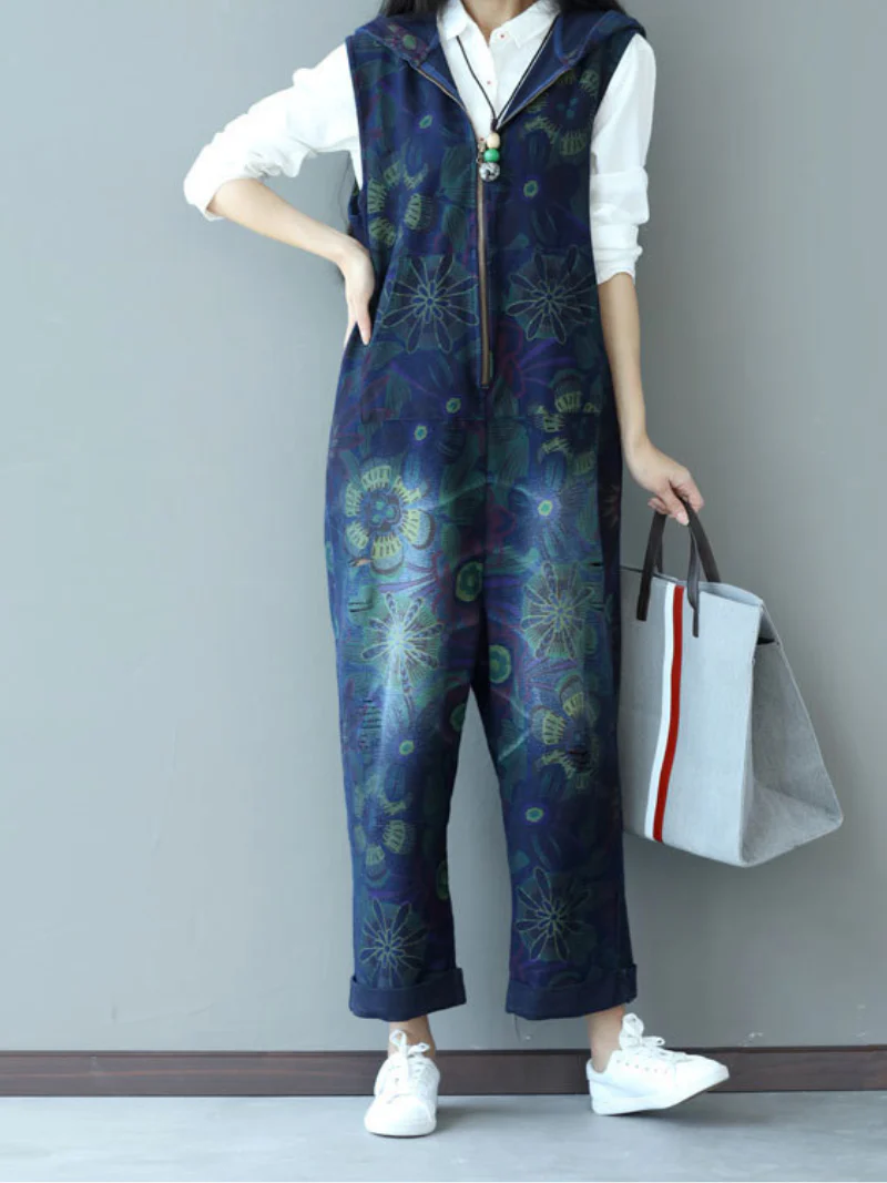 Strap Hooded Jumpsuit Dungarees Overalls - Image 8