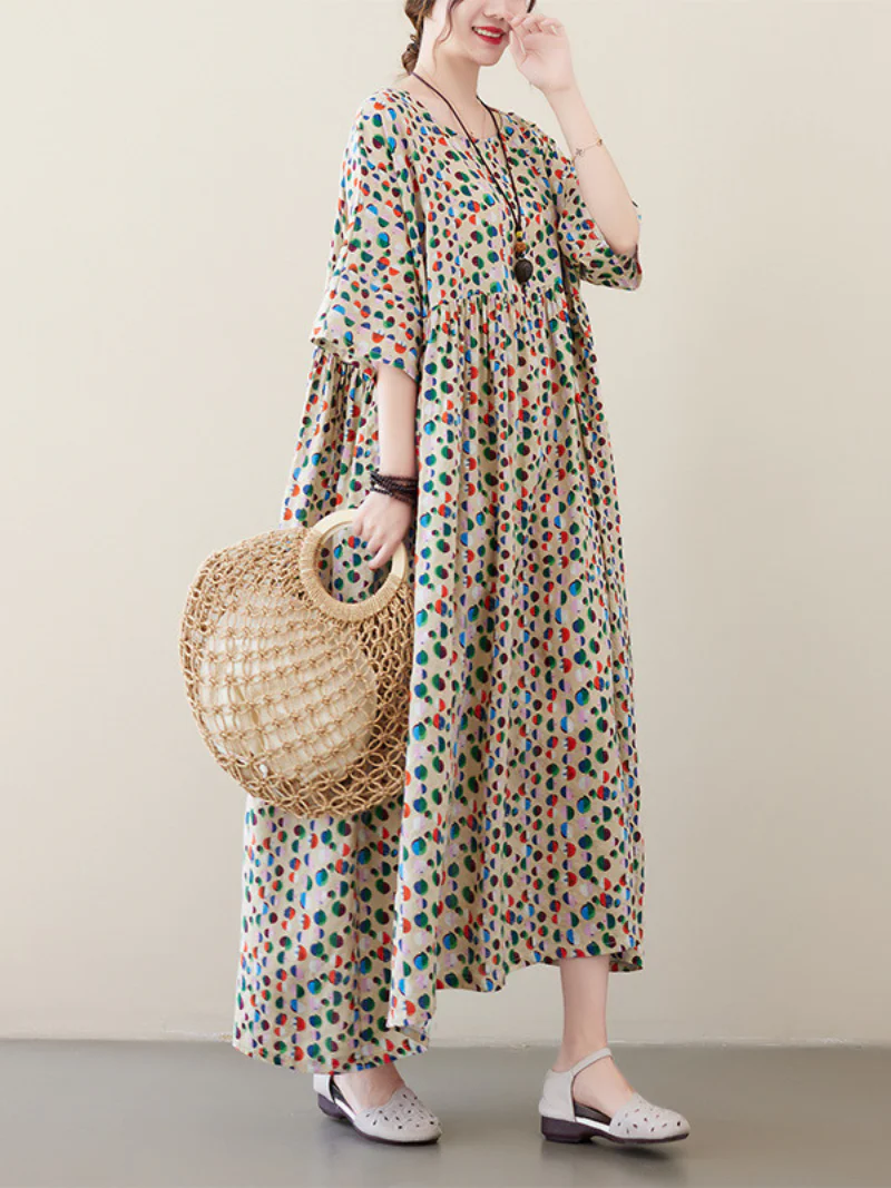 Womens Casual Summer Fashion Floral Smock Dress