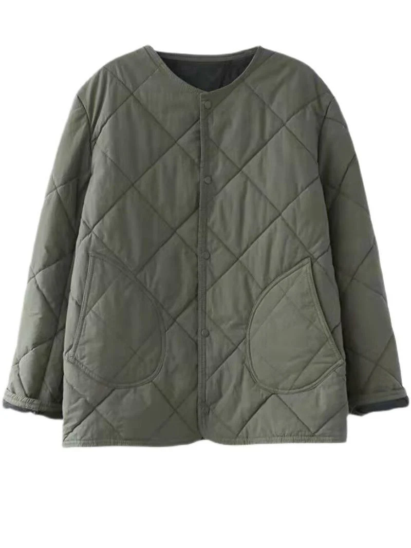 Warm Thickened Short Coat Loose Button Padded Winter Short Coat Dress - Image 5
