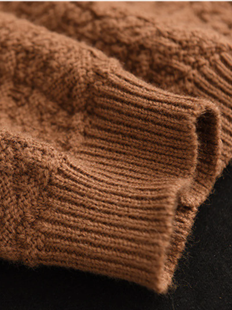 Double-knit Turtleneck Knitted Loose and Thin Pullover Top - Image 7