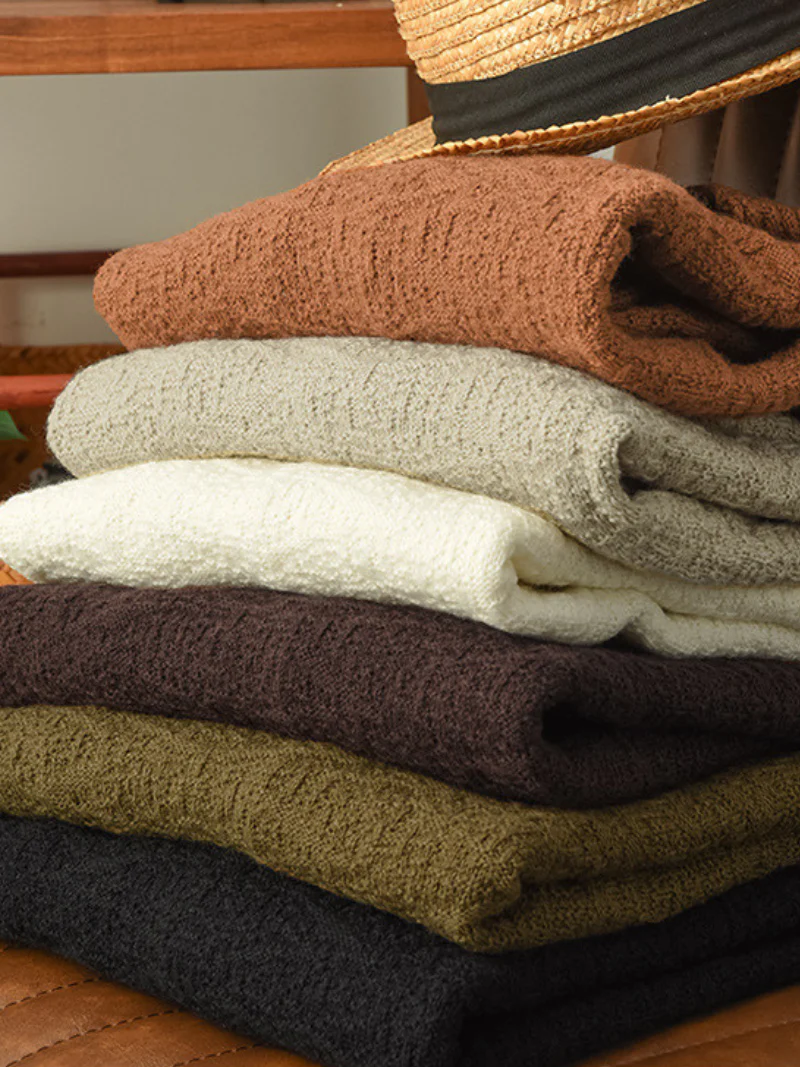 Double-knit Turtleneck Knitted Loose and Thin Pullover Top - Image 8