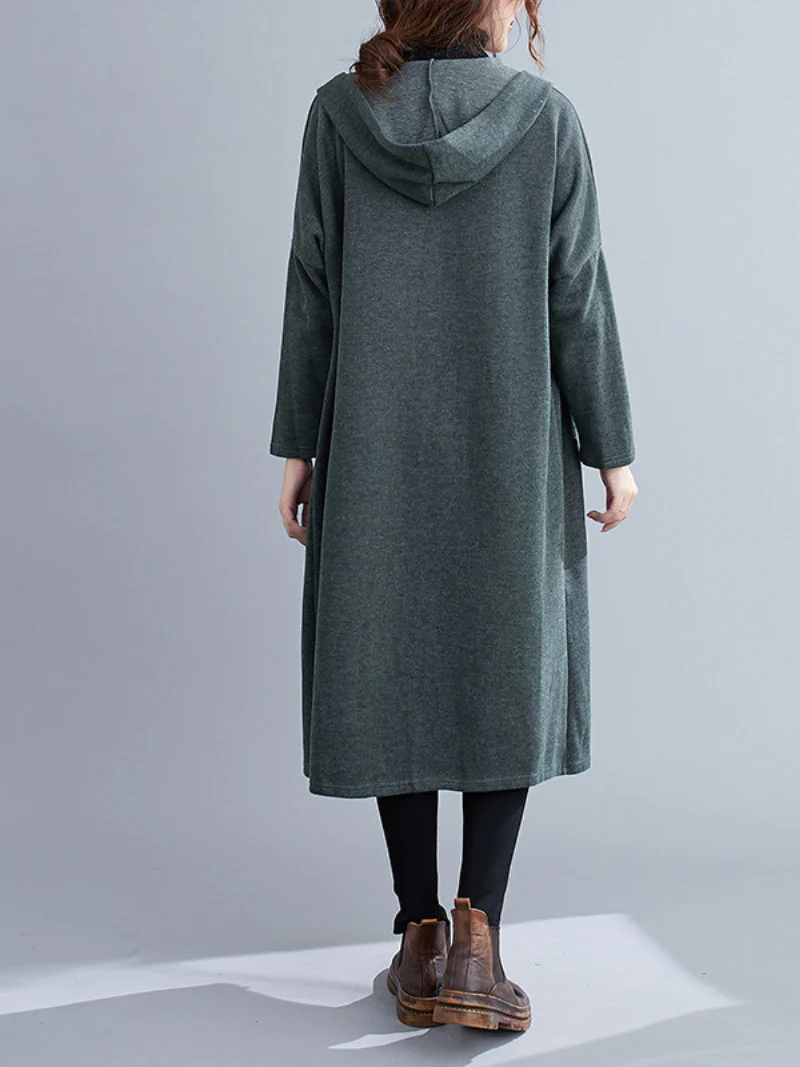 Cardigan Mid-Length Long-Sleeved Thin Pocket Coat - Image 4