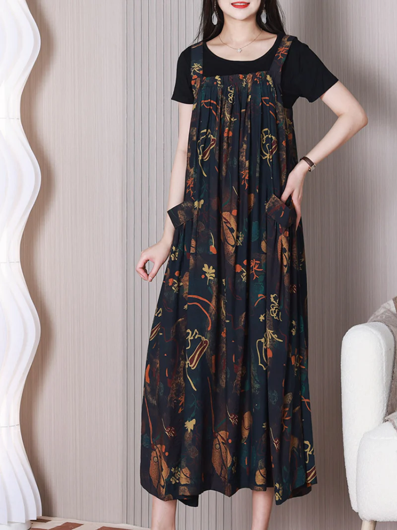 Loose Round Neck Salopette Dress - Image 2