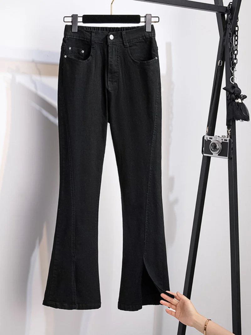 high waist jeans casual loose extra large size bottom pants - Image 2