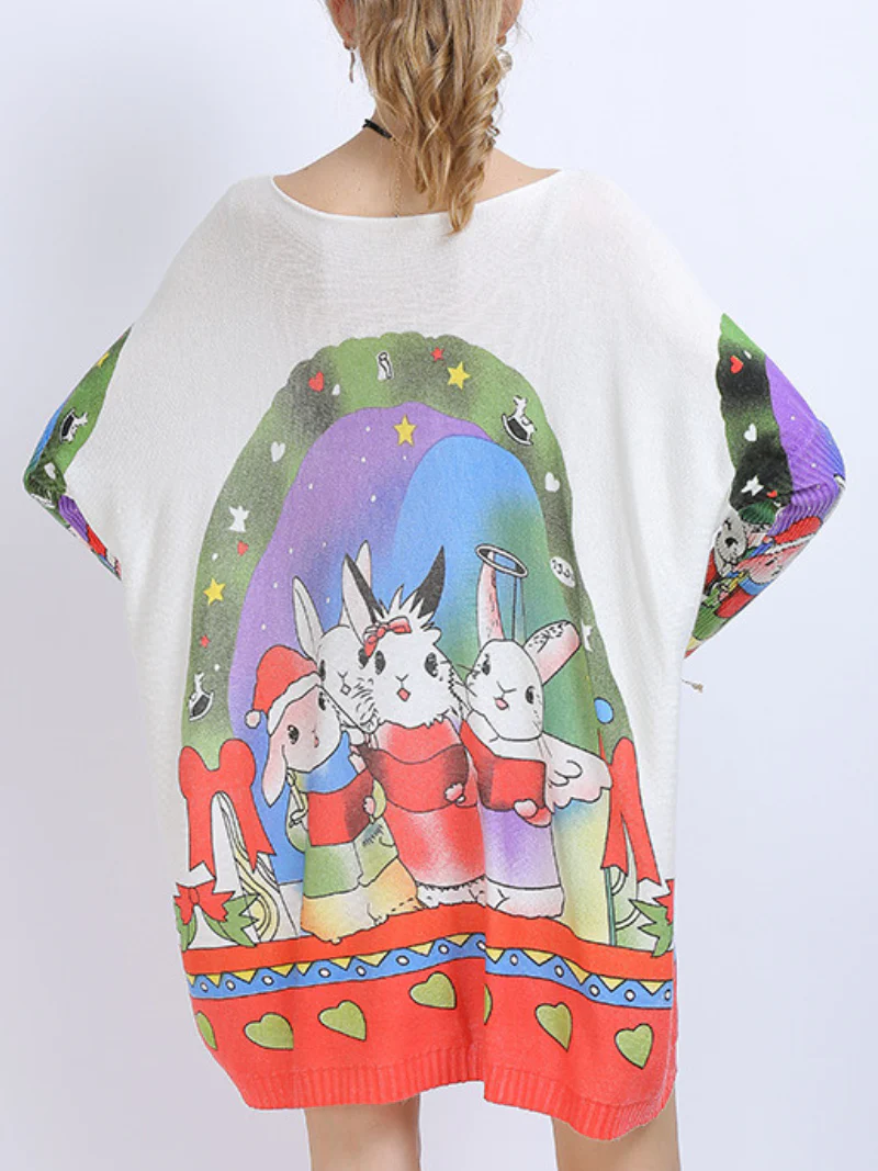 Print Knit Sweater Tops - Image 6