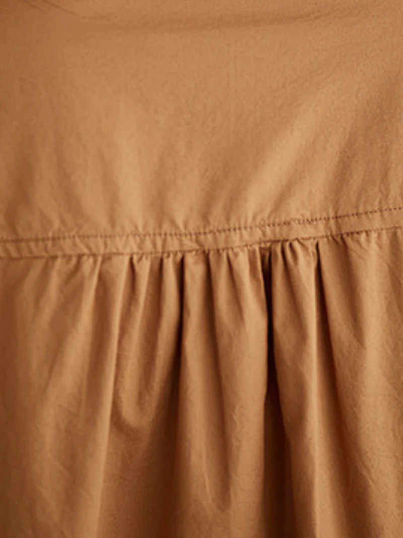 Embroided Loose Stand-Up Collar Shirt Dress - Image 6