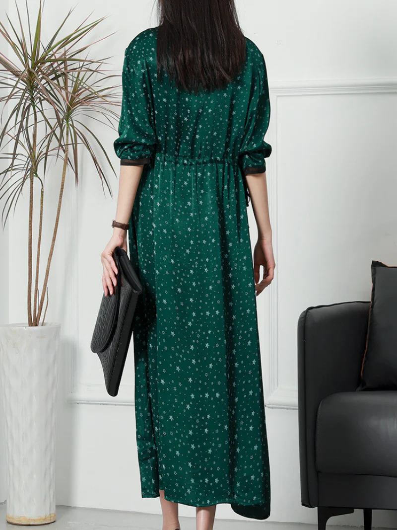Stylish Petite Round Neck A-line Dress - Image 2