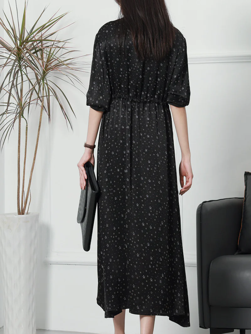 Stylish Petite Round Neck A-line Dress - Image 4