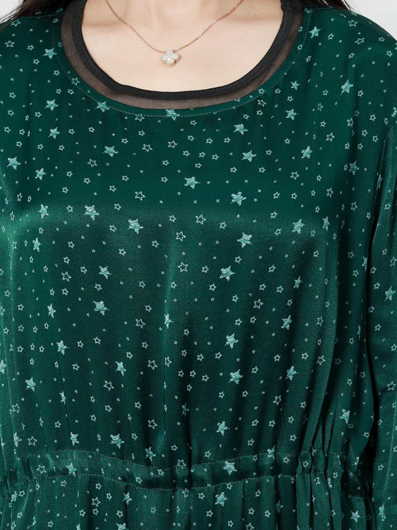 Stylish Petite Round Neck A-line Dress - Image 7