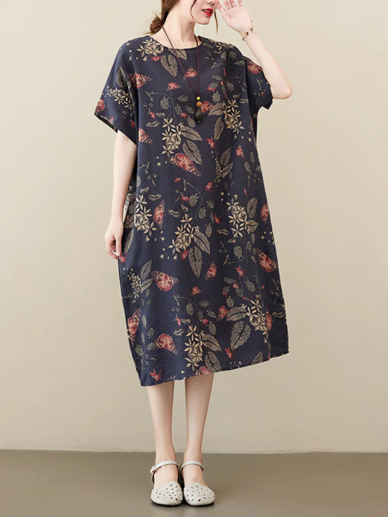 Short Puff Sleeve,Smocked Waist Fit and Flare Dress