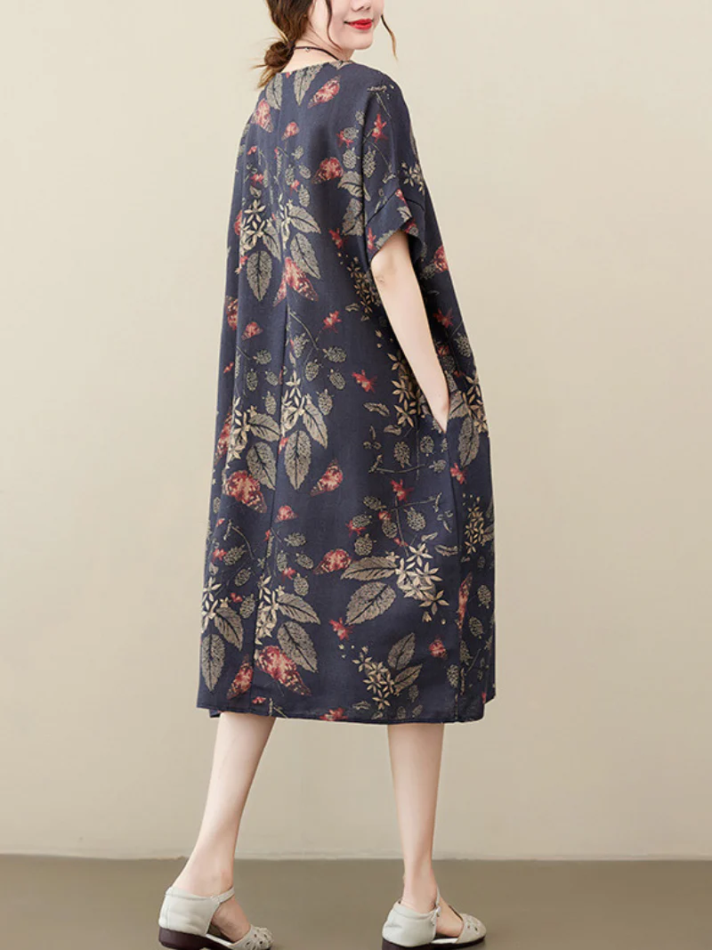Short Puff Sleeve,Smocked Waist Fit and Flare Dress - Image 3