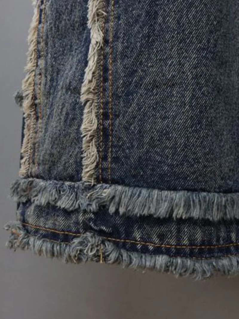 Spring And Summer Denim Loose Thin High-Waist Overalls - Image 5