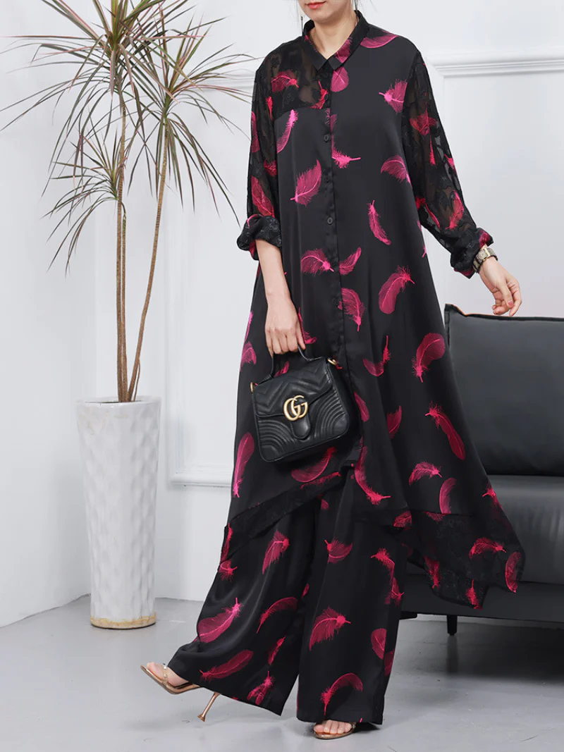 Women Cardigan Wide-leg Pants and Co-ords Dress - Image 3