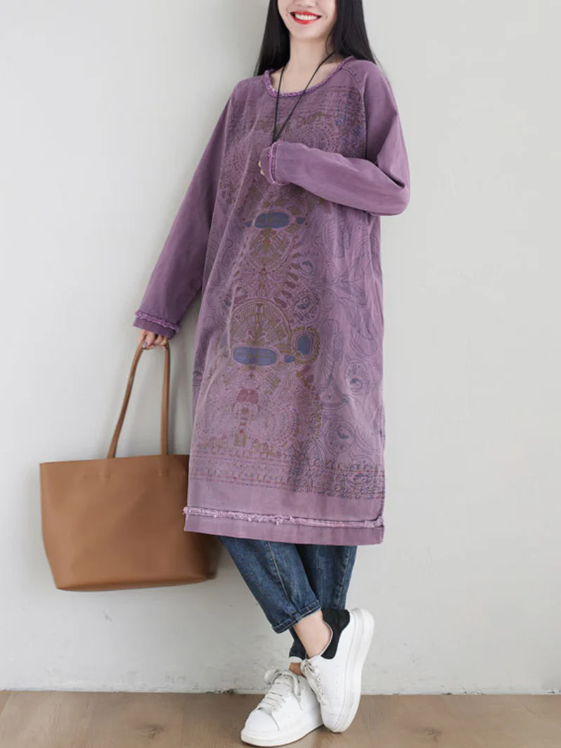 spring plus size round neck midi dress with side pocket - Image 2