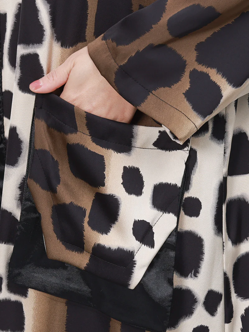Spring Cardigan Loose Mid-Length Printed Outerwear Jacket - Image 3