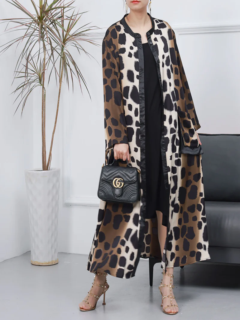Spring Cardigan Loose Mid-Length Printed Outerwear Jacket - Image 5