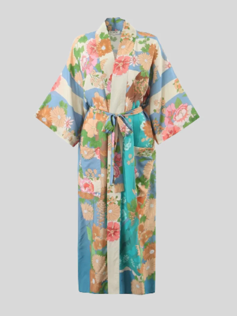 Stylish robe short sleeves printed kimono jacket - Image 2