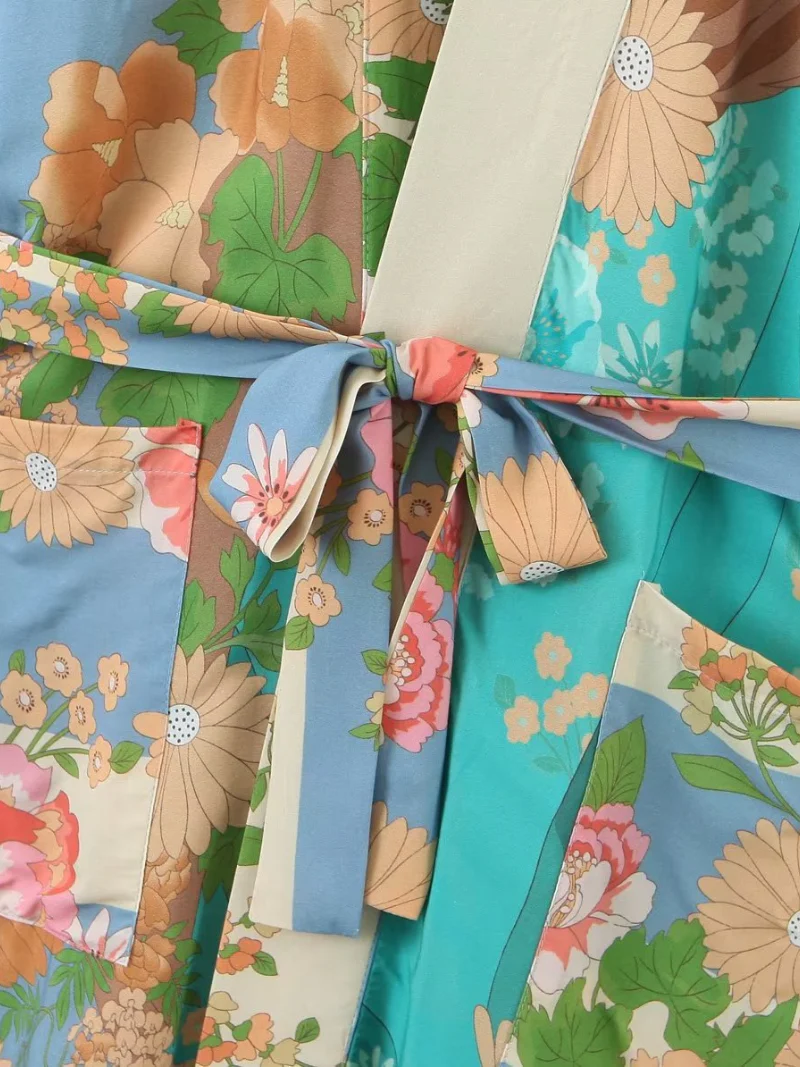 Stylish robe short sleeves printed kimono jacket - Image 4