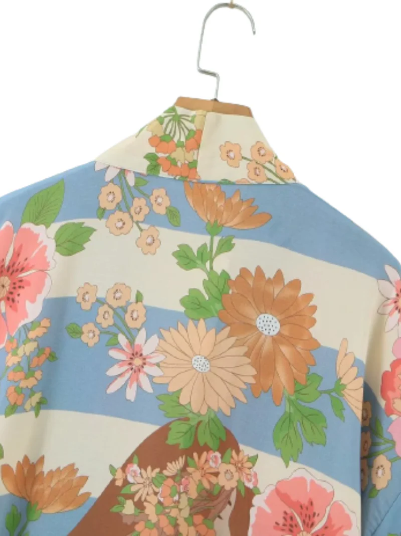 Stylish robe short sleeves printed kimono jacket - Image 5