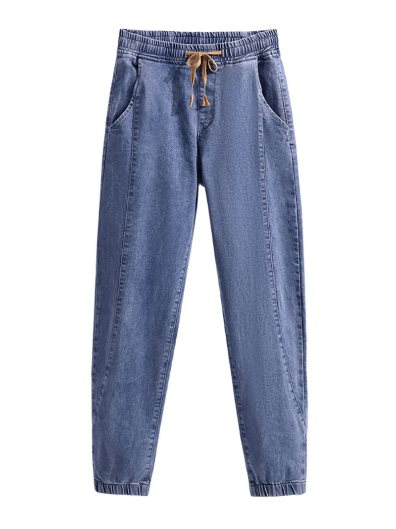 summer denim high waist loose trousers pants - Image 2