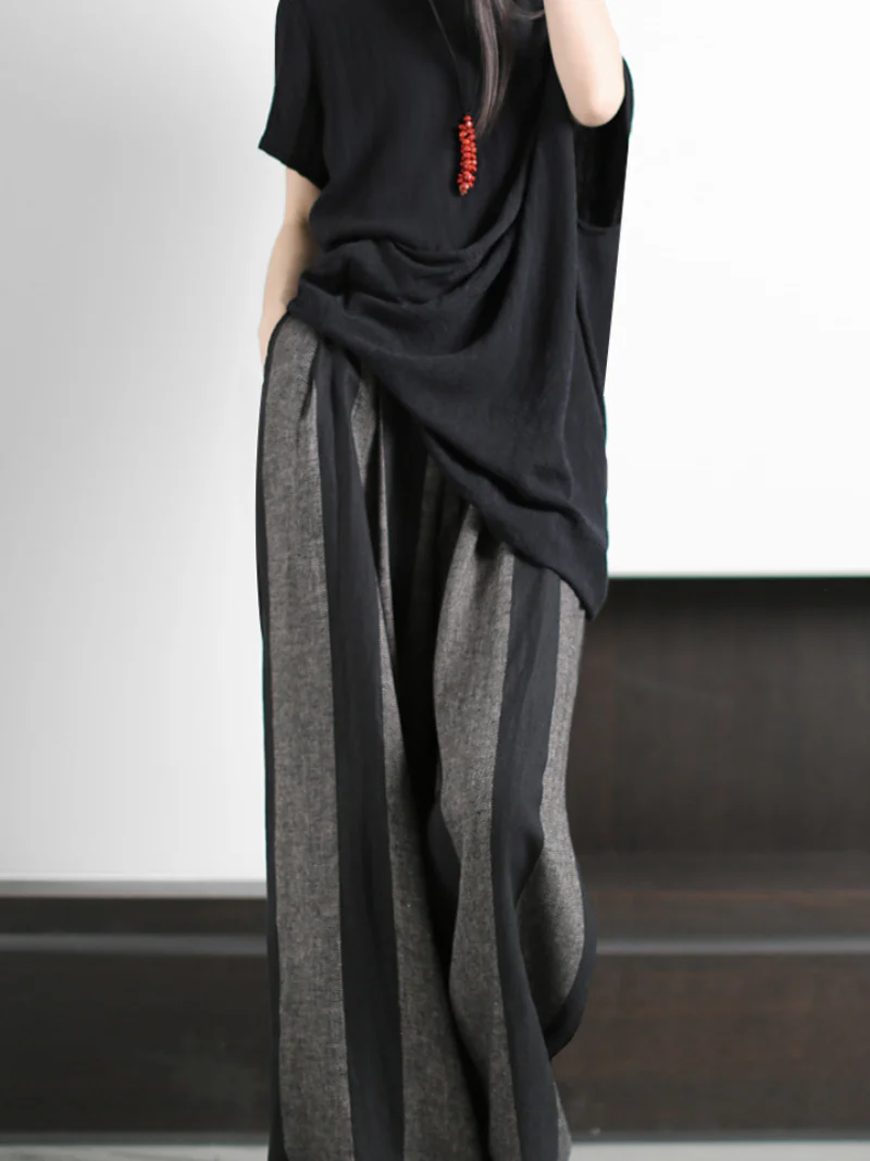 two piece set irregular shirt and wide-leg pants dress - Image 3