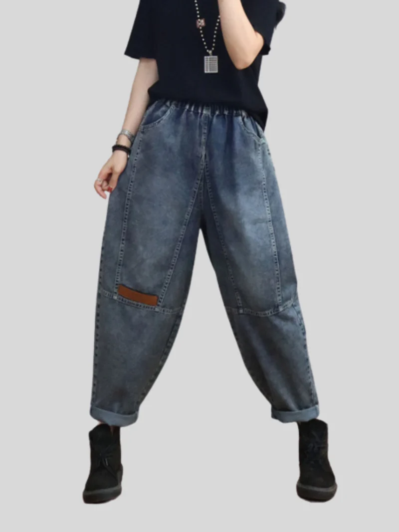 Spring Loose Casual Denim Slim Harem Bottom Pants - Image 2