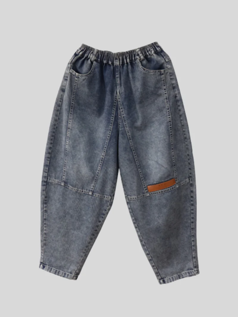 Spring Loose Casual Denim Slim Harem Bottom Pants - Image 4
