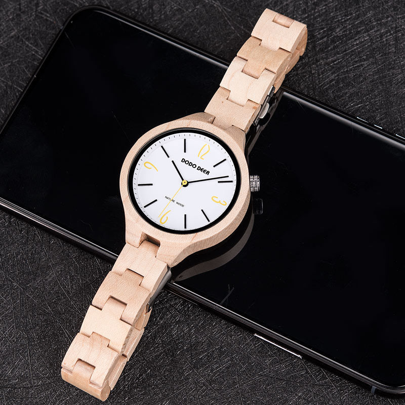 Wooden Luminous Quartz Watch - Image 3