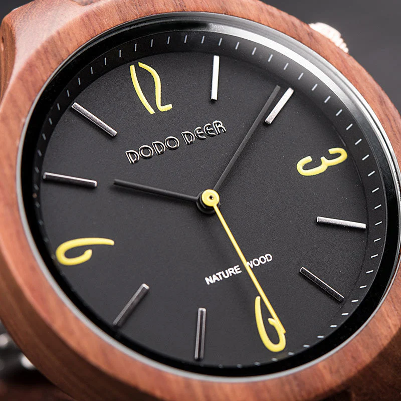 Wooden Luminous Quartz Watch - Image 6