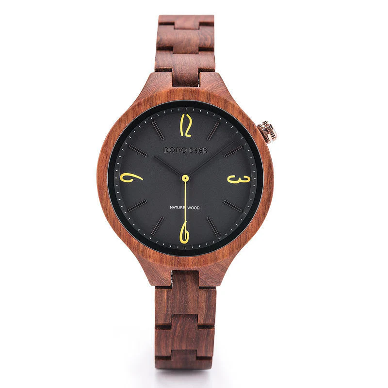 Wooden Luminous Quartz Watch - Image 7