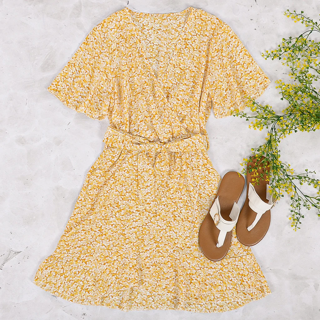 Wrap-Tie Floral Dress - Image 12