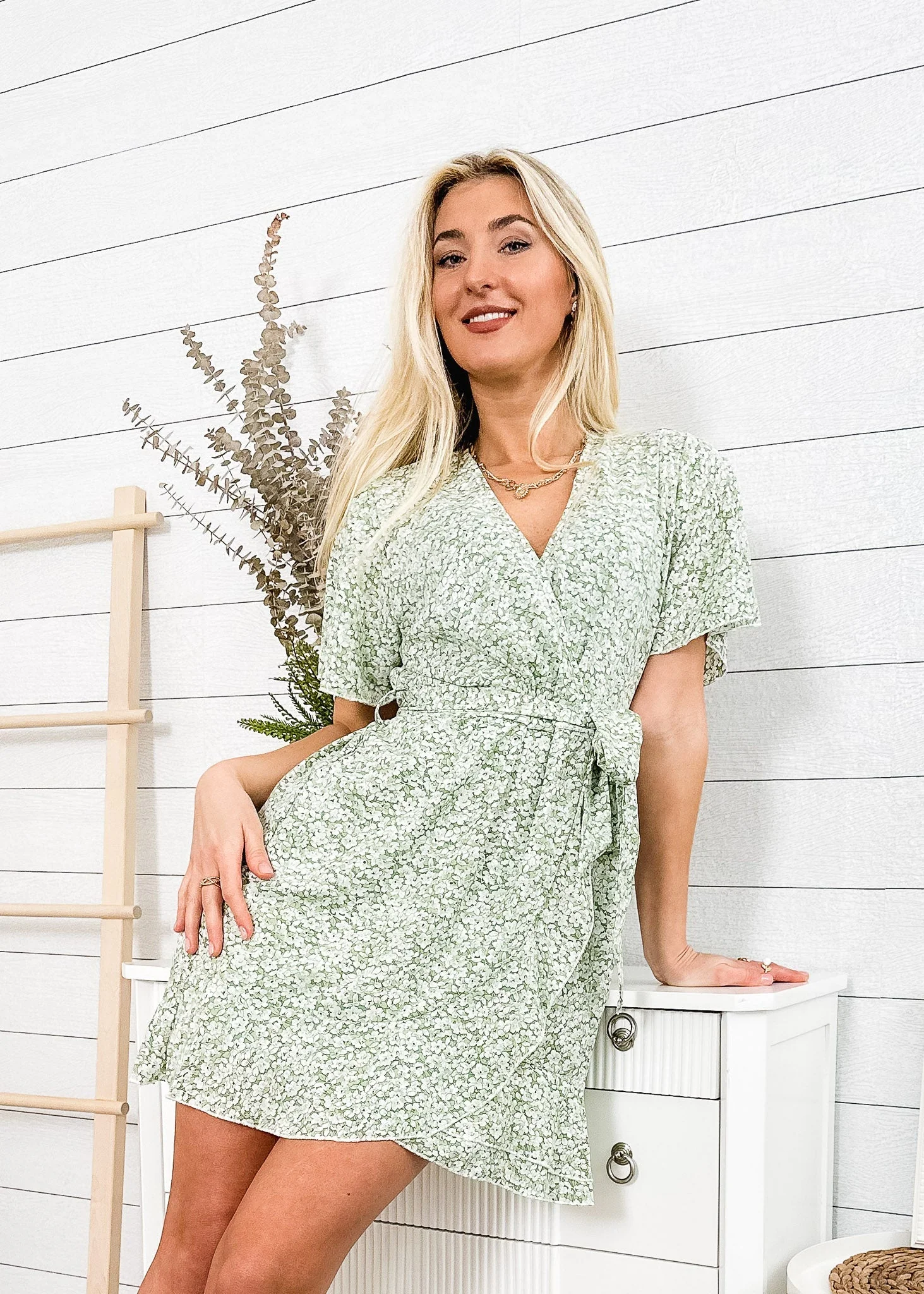 Wrap-Tie Floral Dress - Image 5
