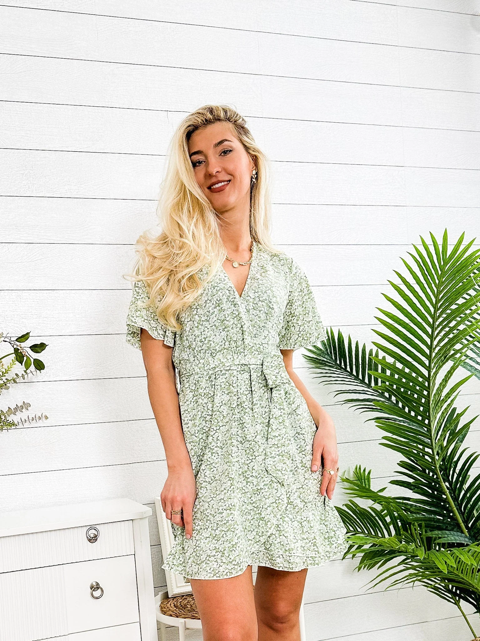 Wrap-Tie Floral Dress - Image 8