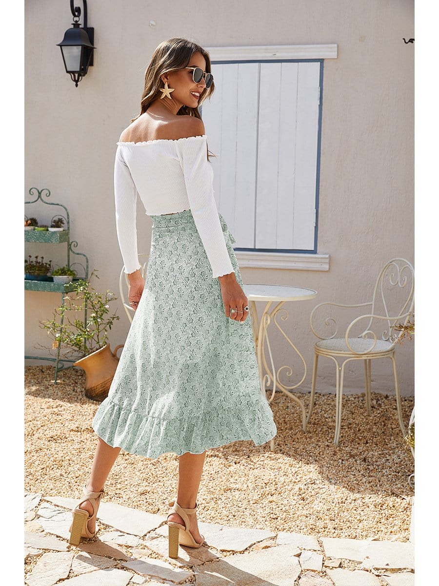 Wrap-Tie Ruffle Skirt - Image 4
