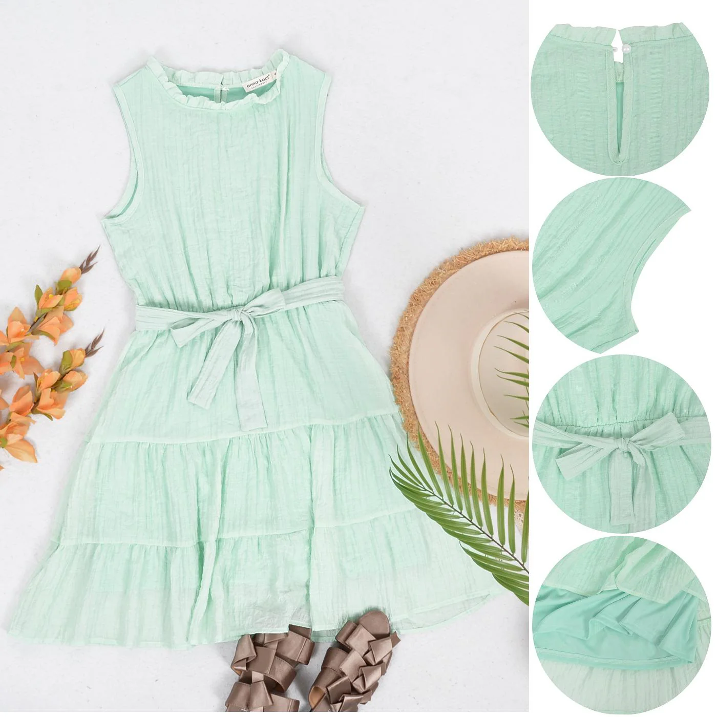 Wrinkled Style Tie Belt Dress - Image 12