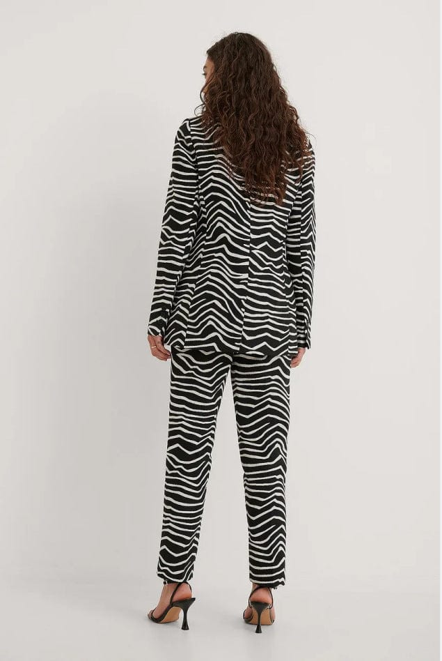 Zebra Print High Waisted Tapered Pants - Image 3