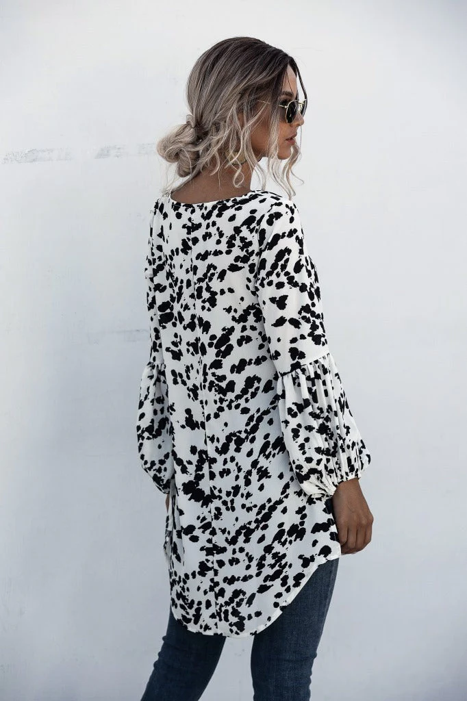 Zebra Print Long Sleeve Blouse - Image 10