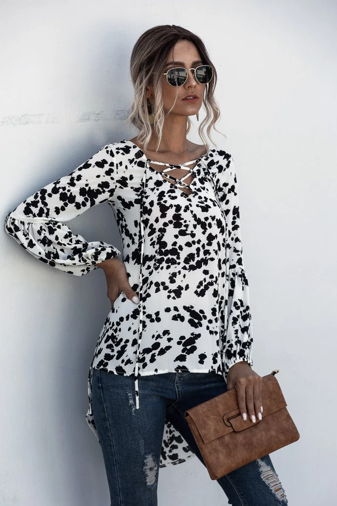Zebra Print Long Sleeve Blouse - Image 7