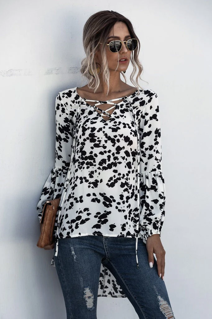 Zebra Print Long Sleeve Blouse - Image 8