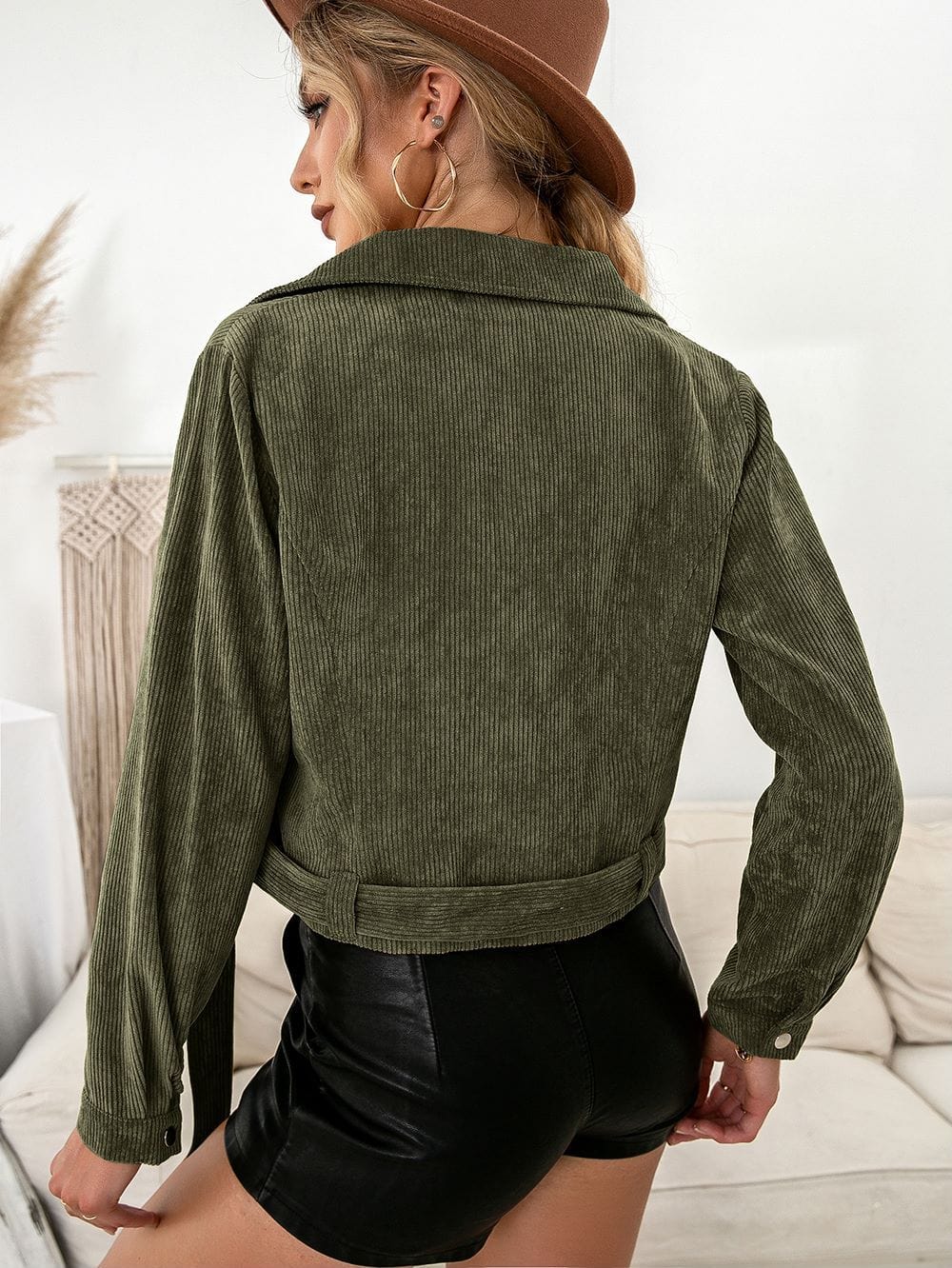 Zip-Up Corduroy Moto Jacket - Image 17