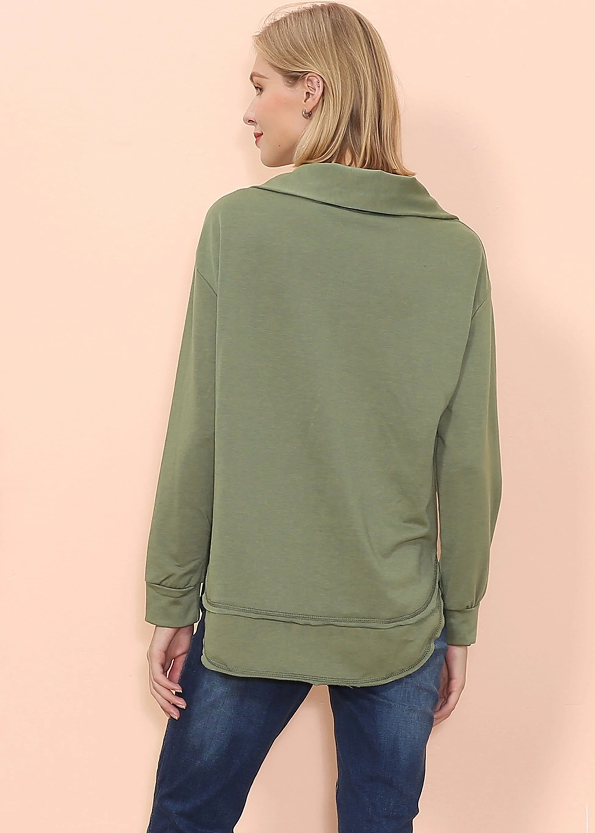 Zip Up Funnel Neck Sweater - Image 9
