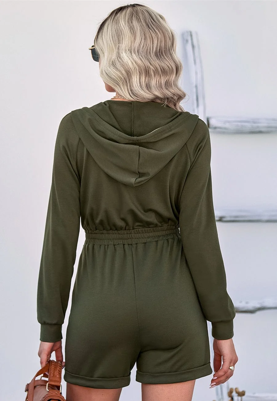 Zip-Up Hooded Playsuit - Image 11